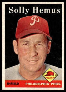 1958 Topps Solly Hemus Philadelphia Phillies #207 - Foto 1 di 2