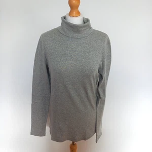 Jones New York Sport L UK 14 16 Heather Grey Pure Cotton Roll Neck Top - Picture 1 of 7