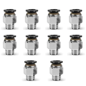 10 Pcs Push-to-Connect Fittings 3/8 Inch Tube OD x 1/4 Inch NPT Thread Pneuma... - Bild 1 von 7