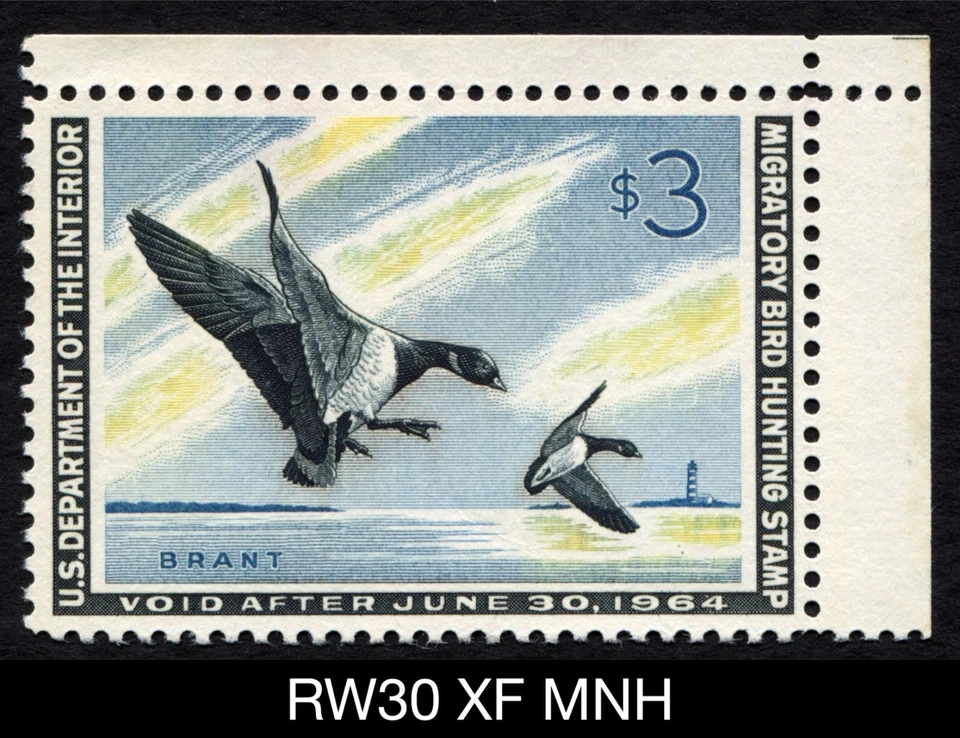 RW30 XF MNH 1963 Brants US Federal Duck Stamp Migratory Waterfowl Mint - Image 1 of 3