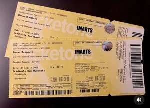 2 Biglietti Goran Bregovic Teatro Romano Verona 27 Luglio 2025 - Foto 1 di 2