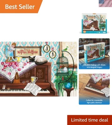 Rompecabezas de piano gato atractivo para adultos - 1000 piezas únicas ecológicas Foto 1 de 4