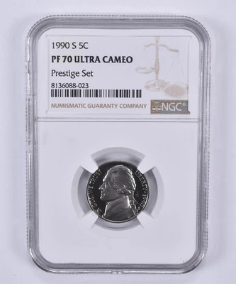 1990-S Jefferson Nickel Prestige Set PF70 UCAM NGC Brown Label *0546 - Image 1 of 4