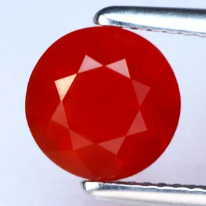 1.88Ct ICA Certified Resplendent Perfect Round 100% Natural Red Mexico Fire Opal - Picture 1 of 9