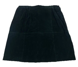 Vintage 90er Wildleder Leder High Waist Knielang Dunkelgrün Gerader Rock 24W - Bild 1 von 9