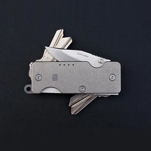 Quiet Carry Q2 Titanium Key Bar with Knife and Bottle Opener - Picture 1 of 6