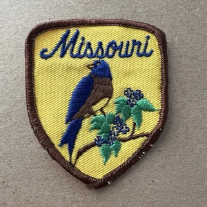 Missouri State Vogel und Blume Aufnäher - brauner Rand - Bild 1 von 2