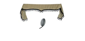 LKW Gardinen Scheibengardinen Vorhänge Passform Universal Beige Schwarz - Bild 1 von 2