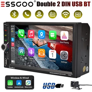 7" Car Stereo Double 2 Din Apple CarPlay/Android Auto Touch Screen USB BT FM+CAM - Picture 1 of 15