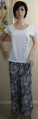 ALFANI короткий рукав серый ожог положить сна рубашка и серебро животных печати брюки для отдыха, L - Изображение 1 из 4