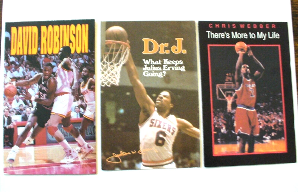 NBA - (Lote de 3) Folletos Religiosos - "Dr. J., D. Robinson & C. Webber" - VINT. Foto 1 de 1