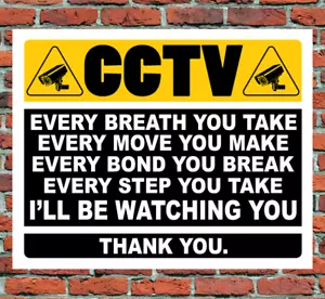 FUNNY CCTV WARNING METAL SIGN GIFT WATERPROOF GARAGE PARKING OUTDOOR THE POLICE - Picture 1 of 1