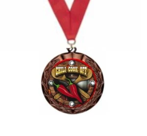 CHILI COOK OFF MEDAL CHAMPION AWARD 2.75" WINNER SPICIEST MOST ORIGINAL JUDGE - Picture 1 of 2