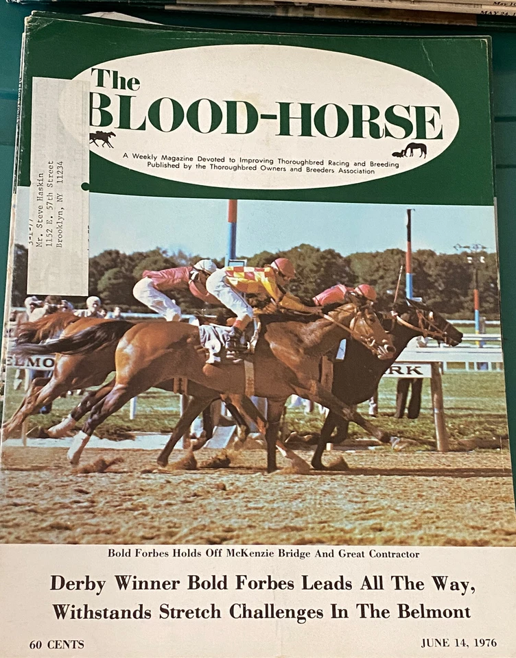 THE BLOOD-HORSE MAGAZINE-June 14, 1976 BELMONT STAKES - Bold Forbes - Image 1 of 1