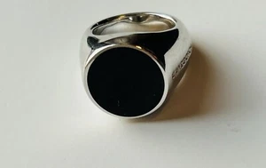 Pianegonda In Solid 925 Sterling Silver Ring Set With Black Onyx/ Pre Owned - Picture 1 of 7