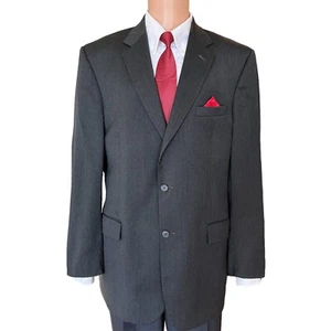 Jos A Bank Signature Sport Coat 42L Charcoal Gray 100% Wool Suit Jacket Blazer - Picture 1 of 7