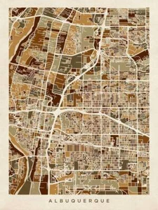 Poster - AlbuquerqueStreet Map by Michael Tompsett, - Picture 1 of 25