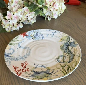 "Platos de cena Pier 1 Ironstone Sea Life descontinuados, 11""" - Imagen 1 de 2