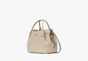 🤎🌻KATE SPADE Leather Small Dumpling Satchel w/crossbody strap-Sand/Beige - Picture 1 of 5