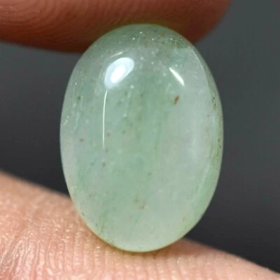 Rarest Semi Precious 5.90 Ct Natural Green Aventurine Cabochon Quartz Gemstone - Image 1 of 4