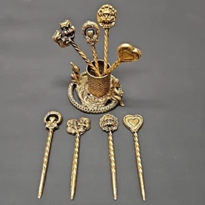 Juego de 8 brochetas barrocas para aperitivos de querubín de colección - Imagen 1 de 6