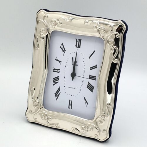 SOLID 925 STERLING SILVER TABLE ALARMCLOCK * 1030 / 9×13 GB 3,5”x 5,1” in
