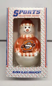 Oklahoma State University COWBOYS ~ Snowman ~ Glass Blown Ornament - Picture 1 of 6
