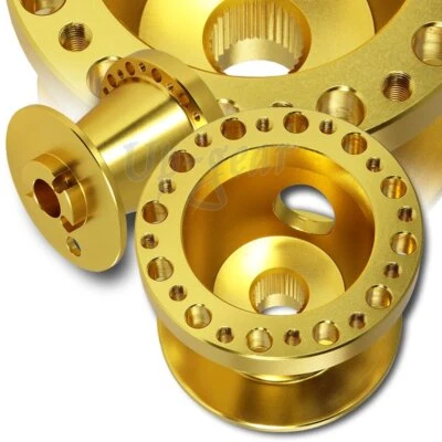 Adaptador de cubo de 6 furos volante dourado alumínio alumínio para 89-05 Mitsubishi Eclipse - Imagem 1 de 3