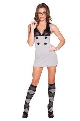 Roma womens secretary teacher grey dress costume 4633 S/M - Image 1 of 2