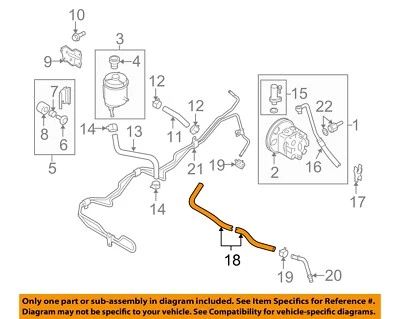 SUZUKI OEM 07-09 SX4 Steering Gear Linkage Pump Hoses-Return Hose 4922380J00 - Image 1 of 2