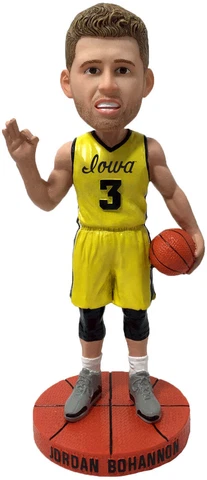 Jordan Bohannon Iowa Hawkeyes Yellow Jersey Bobblehead NCAA College Cover