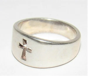 James Avery schmaler Kreuz Sterlingsilber Ring Ehering Größe 6 - Bild 1 von 4