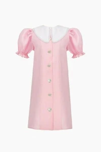 Sleeper Womens Marie Linen Dress Large Pink - Picture 1 of 22