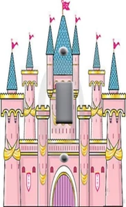 Interruptor de luz Cubierta de placa de interruptor ROSA PRINCESA CASTILLO Decoración de habitación para niñas - Imagen 1 de 22