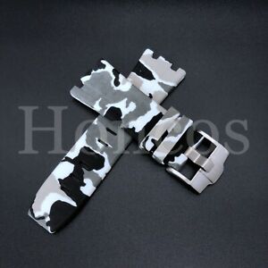 28mm Camouflage Rubber Watch Strap band  Fits For AP Royal Oak Diver Offshore