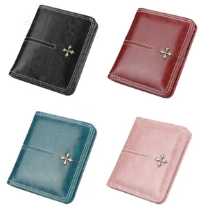 Women Small Wallet Bifold Leather Ladies Mini Purse Coin Credit Card Holder Gift - Picture 1 of 19