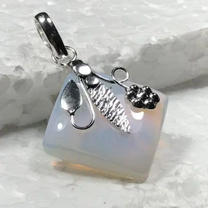Lovely Opalite 925 Sterling Silver Overlay Pendant 50mm & gift-box &SilverChain - Picture 1 of 3