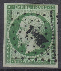 TIMBRE FRANCE EMPIRE N° 12b VERT FONCE OBLITERATION PC - BONNES MARGES COTE 240€ - Picture 1 of 2