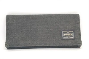 PORTER YOSHIDA Smoky Bi-fold Long Wallet Gray Canvas (3029-3) - Picture 1 of 17