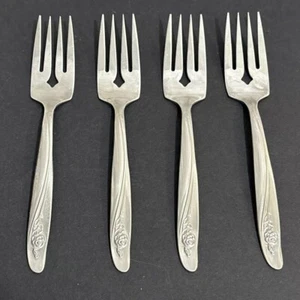 Oneida Custom Stainless ROSEANNE ~ Salad Forks ~ 6 1/4" L ~ Lot of 4 - Picture 1 of 7