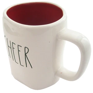 Tazza Rae Dunn Natale CHEER Off White Rosso Interno Nuova - Foto 1 di 4