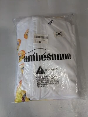 NEW- Size King Ambesonne Bedding Set Duvet Cover & 2 Pillowcases Emoji White - Image 1 of 4