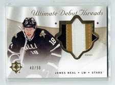 08-09 UD Upper Deck Ultimate Debut Threads  James Neal  /50  Patch