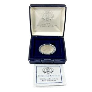 Moneda de $1 dólar de prueba Susan B Anthony 1999 SBA caja como nueva certificado de autenticidad - Imagen 1 de 24