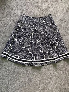 White House Black Market WHBM A-line Floral Flowers Cotton Spandex Skirt Size 10 - Picture 1 of 10