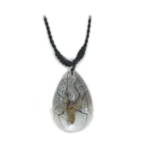 Real Insect Tear Drop Spider & Web Necklace - Picture 1 of 1