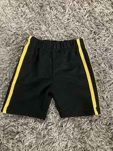 Batman Boys Athletic Shorts Black With Yellow Stripes Elastic Waist Size 2T - Picture 1 of 3