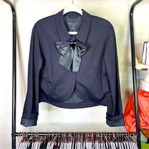 Marc Jacobs Black Wool Blend Cropped Jacket FLAWED - Picture 1 of 13