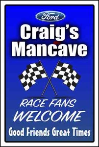 Ford Man Cave Schild/Rennfans NAMEN HINZUFÜGEN - Bild 1 von 1