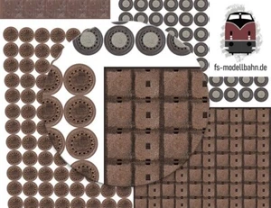 Kanaldeckel Schachtabdeckungen Gullis Hydranten in H0 selbstklebend 1282 stück - Bild 1 von 13